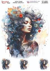 Kadın Figürlü Pirinç Dekopaj Model : PT 1680 - Tual Hobi Craft İst