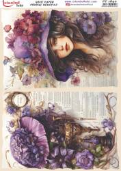 Kadın Figürlü Pirinç Dekopaj Model : PT 1842 - Tual Hobi Craft İst