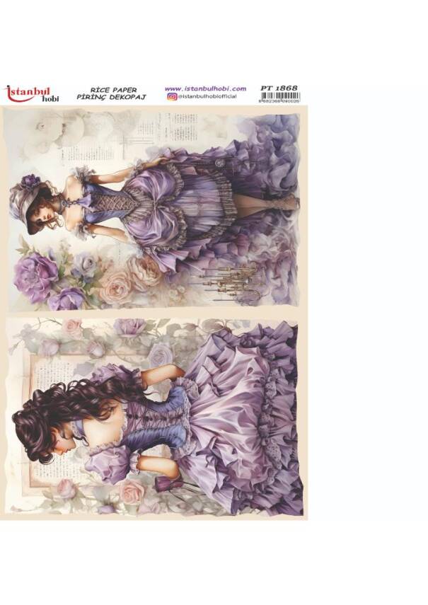 Kadın Figürlü Pirinç Dekopaj Model : PT 1868 - 1