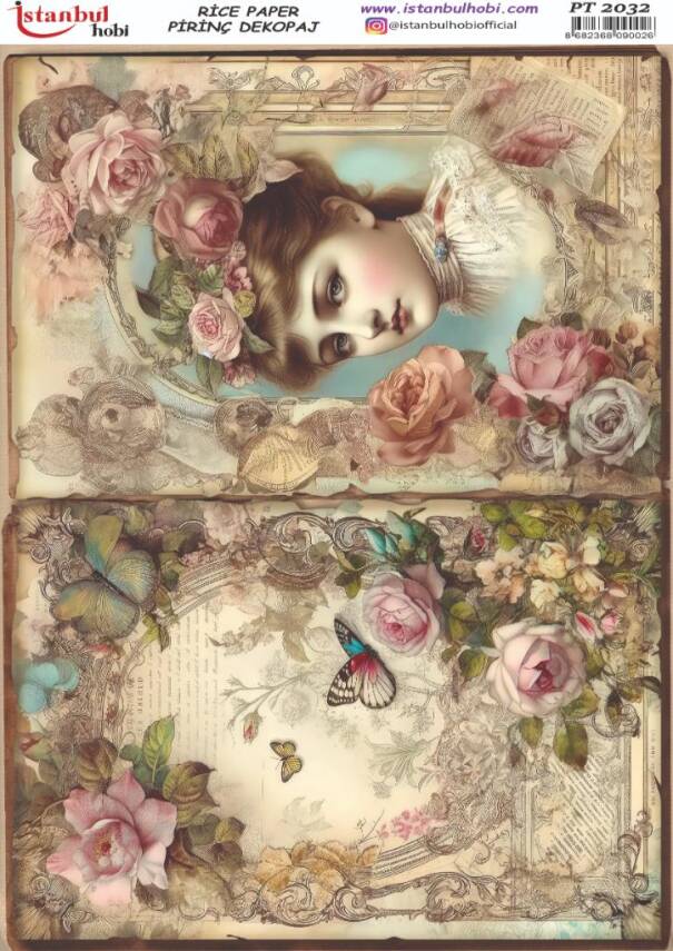 Kadın Figürlü Pirinç Dekopaj Model : PT 2032 - 1