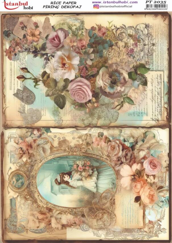 Kadın Figürlü Pirinç Dekopaj Model : PT 2035 - 1