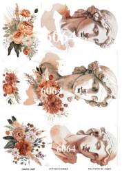 Kadın ve Çiçek Desenli Pirinç Dekopaj Model : 6064 - Line Art