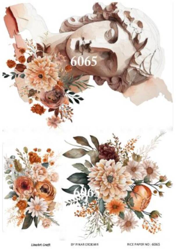 Kadın ve Çiçek Desenli Pirinç Dekopaj Model : 6065 - 1