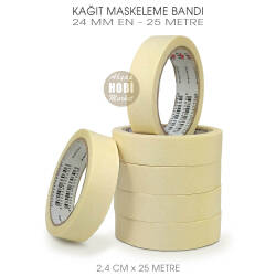 Kağıt Bant Maskeleme Bandı 24 mm - 25 Metre - Tual Hobi Sanat