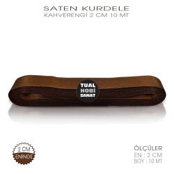 Kahverengi Saten Kurdele (Genişlik 2 cm) 10 Metre - Tual Hobi Sanat (1)