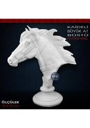 Kaideli Büyük At Başı Heykeli (39x35 cm) Ham Polyester - Tual Hobi Sanat (1)