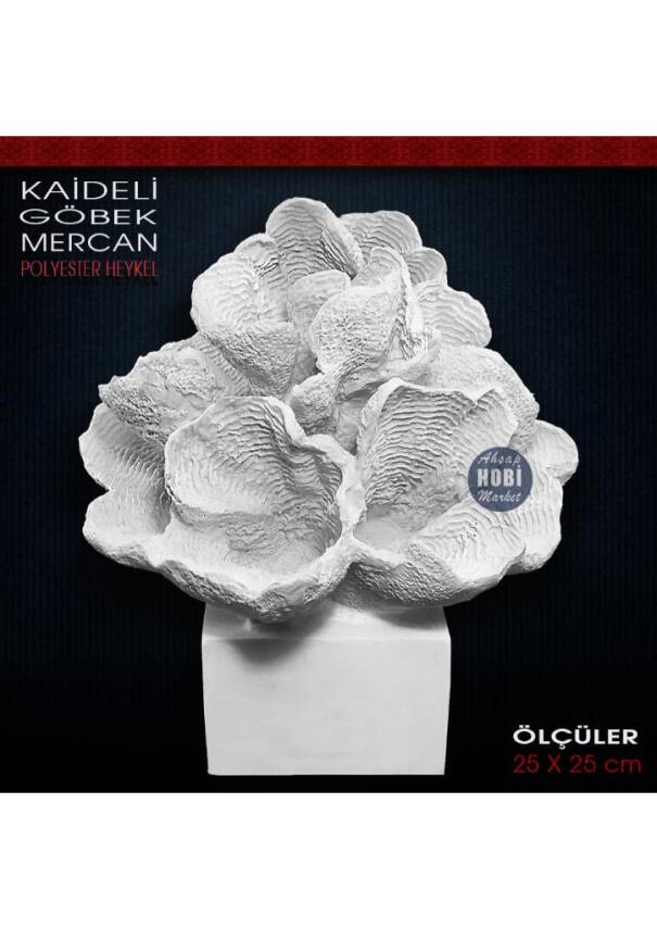 Kaideli Göbek Mercan Heykeli (25x25 cm) Ham Polyester - 1