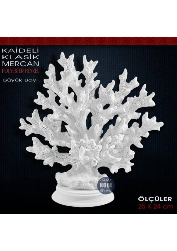 Kaideli Klasik Mercan Biblo Büyük (25x24 cm) Ham Polyester - 1