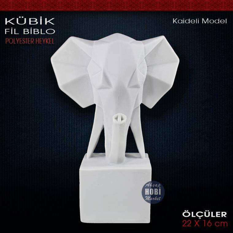Kaideli Kübik Fil Biblo Heykeli (22x16 cm) Ham Polyester - 1