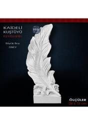 Kaideli Kuştüyü Biblo Büyük Dikey (28x12 cm) Ham Polyester - Tual Hobi Sanat