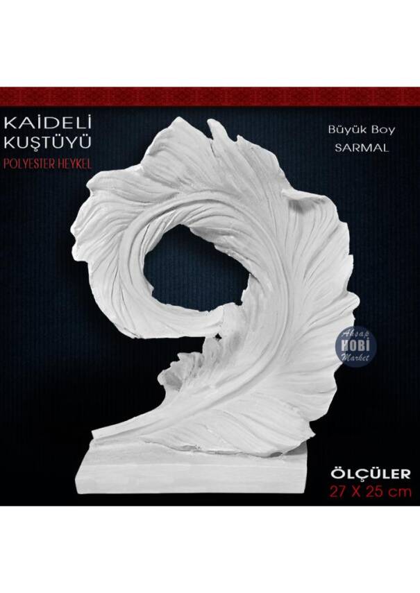Kaideli Kuştüyü Biblo Büyük Sarmal (27x25 cm) Ham Polyester - 1