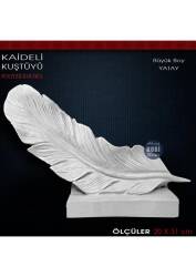 Kaideli Kuştüyü Biblo Büyük Yatay (20x31 cm) Ham Polyester - Tual Hobi Sanat