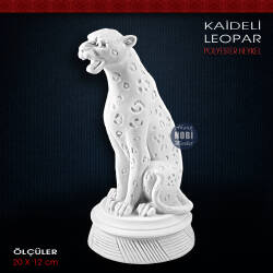 Kaideli Leopar Biblo Heykeli (20x12 cm) Ham Polyester - Tual Hobi Sanat