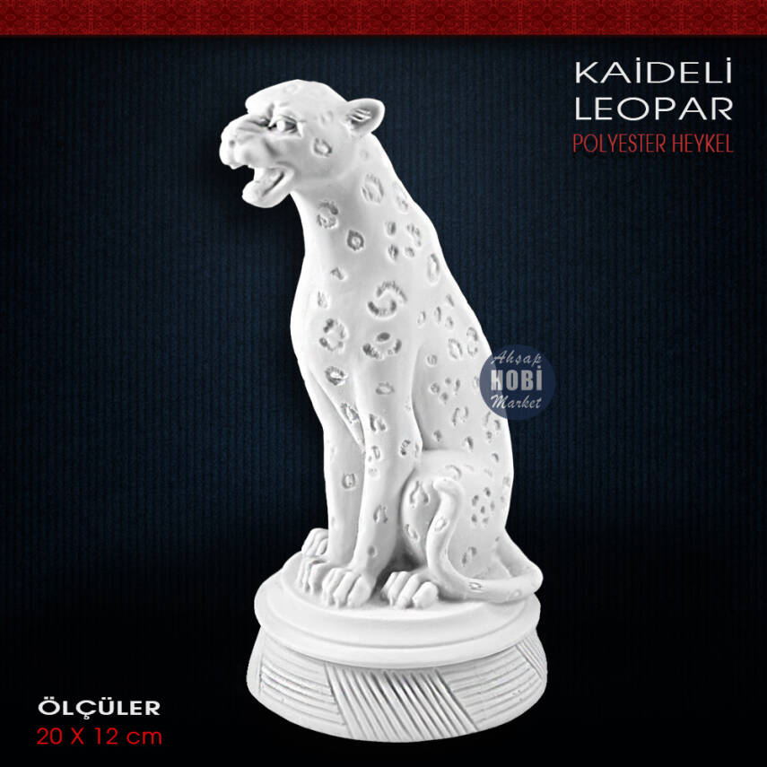 Kaideli Leopar Biblo Heykeli (20x12 cm) Ham Polyester - 1