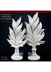 Kaideli Yaprak Heykeli Kısa Boy (38x18 cm) Ham Polyester - Tual Hobi Sanat (1)