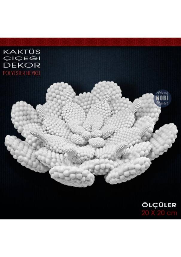 Kaktüs Çiçeği Dekor Tabak (20x20 cm) Ham Polyester - 2