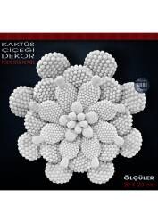 Kaktüs Çiçeği Dekor Tabak (20x20 cm) Ham Polyester - Tual Hobi Sanat