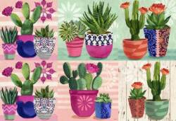 Kaktüs Desenli Pirinç Dekopaj Model : 0173 - Line Art