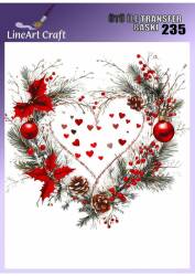 Kalp Desenli Kumaş Transfer Kağıdı LNT-K235 (20x20 cm) - Line Art