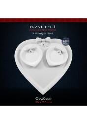 Kalpli Fiyonklu Tepsi Seti 27x26 cm Ham Polyester - Tual Hobi Sanat