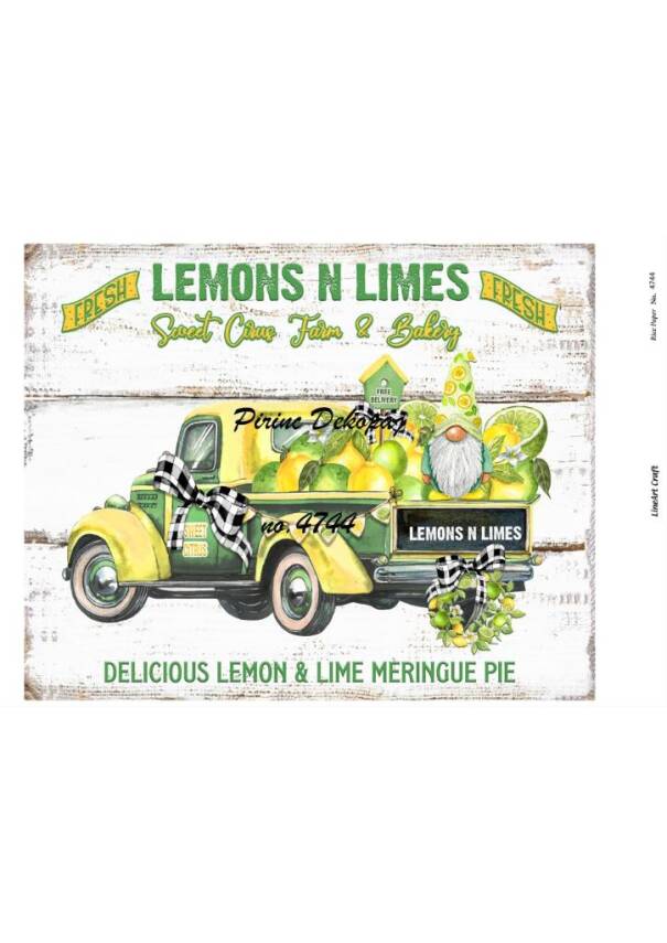 Kamyonda Limon Desenli Pirinç Dekopaj Model : 4744 - 1
