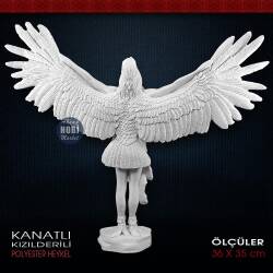 Kanatlı Kızılderili Heykeli (36x35cm) Ham Polyester - Tual Hobi Sanat (1)