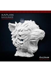 Kaplan Maske Biblo Heykeli (16x16 cm) Ham Polyester - Tual Hobi Sanat
