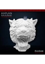 Kaplan Maske Biblo Heykeli (16x16 cm) Ham Polyester - Tual Hobi Sanat (1)