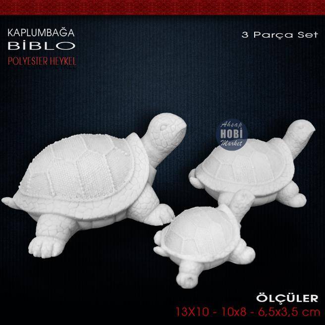 Kaplumbağa Biblo Seti (3 Parça) Ham Polyester - 2