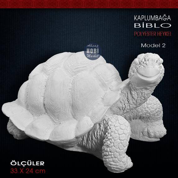 Kaplumbağa Heykeli Model 2 (33x24 cm) Ham Polyester - 2