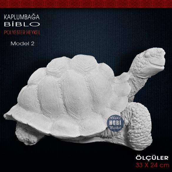 Kaplumbağa Heykeli Model 2 (33x24 cm) Ham Polyester - 1