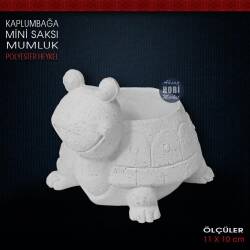 Kaplumbağa Mini Saksı ve Mumluk (11x10 cm) Ham Polyester - Tual Hobi Sanat (1)