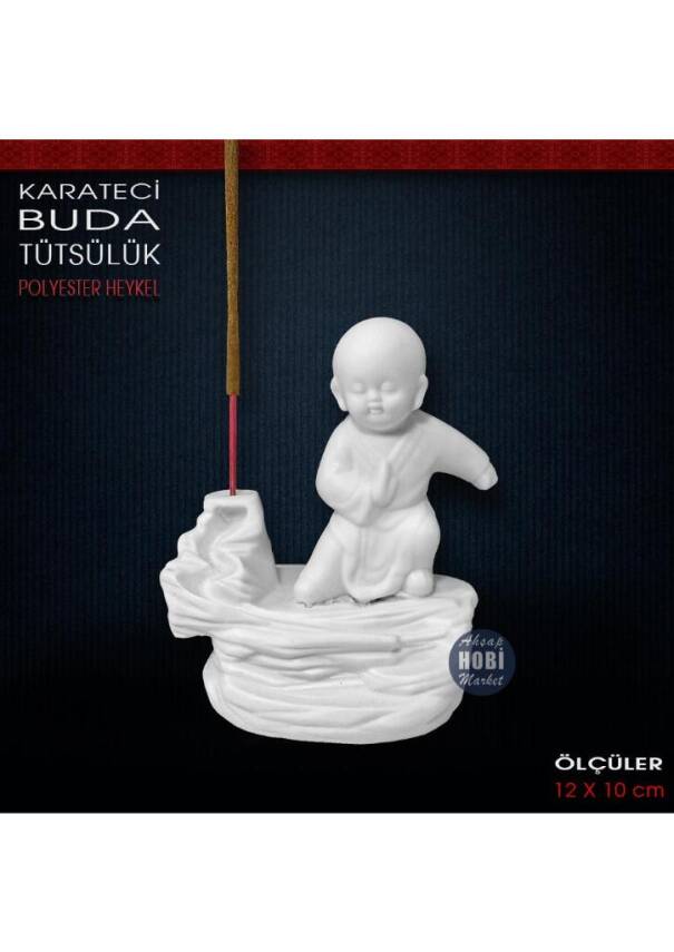 Karateci Buda Tütsü Standı (12x10 cm) Ham Polyester - 1