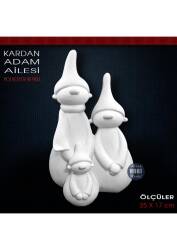 Kardan Adam Ailesi Biblo (25x17 cm) Ham Polyester - Tual Hobi Sanat