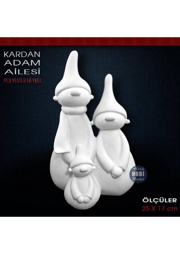 Kardan Adam Ailesi Biblo (25x17 cm) Ham Polyester - 1