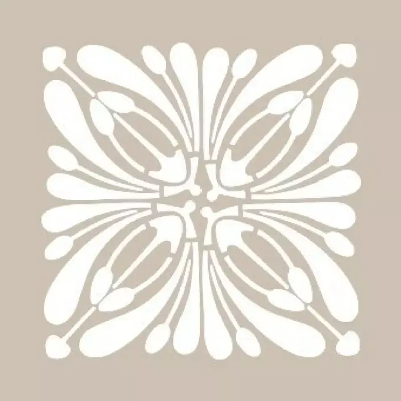 Kare Çiçek Motifli Kare Stencil Şablon KA45 - 1