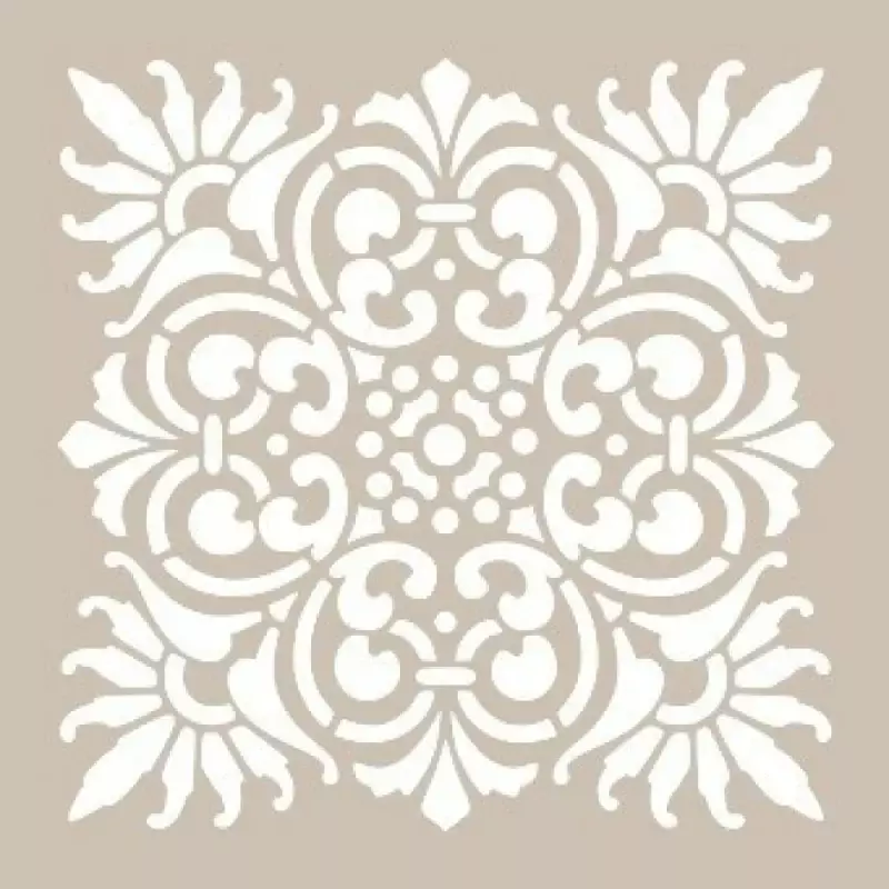Kare Motifli Kare Stencil Şablon KA32 - 1