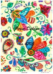 Karışık Çiçek Desenli Pirinç Dekopaj Model : 4705 - Line Art