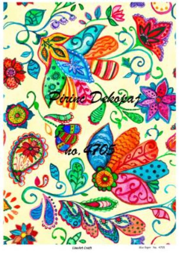 Karışık Çiçek Desenli Pirinç Dekopaj Model : 4705 - 1