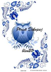 Karışık Mavi Desenli Pirinç Dekopaj Model : BLUE20 - Line Art