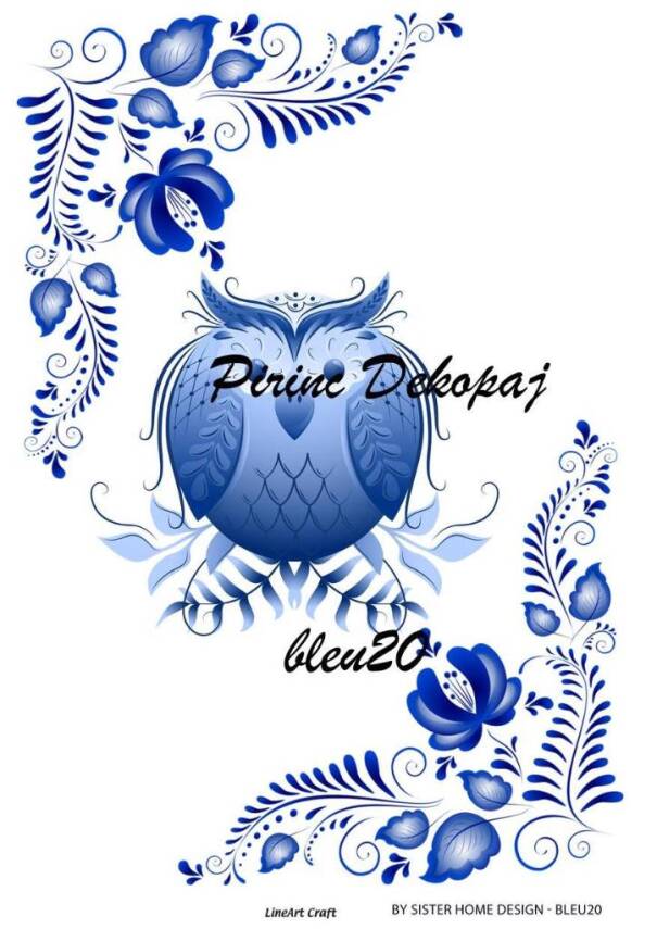 Karışık Mavi Desenli Pirinç Dekopaj Model : BLUE20 - 1