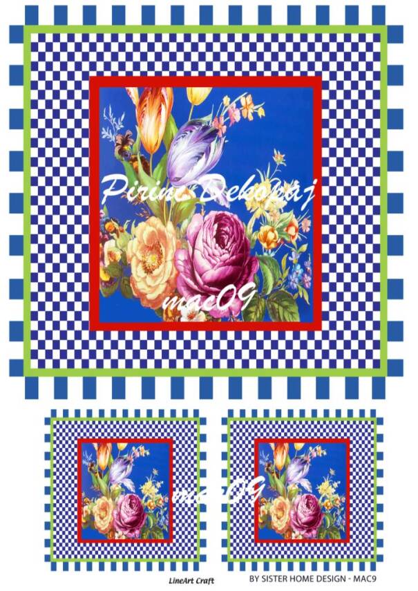 Karo Çiçek Desenli Pirinç Dekopaj Model : mac09 - 1