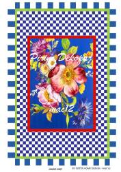 Karo Çiçek Desenli Pirinç Dekopaj Model : mac12 - Line Art