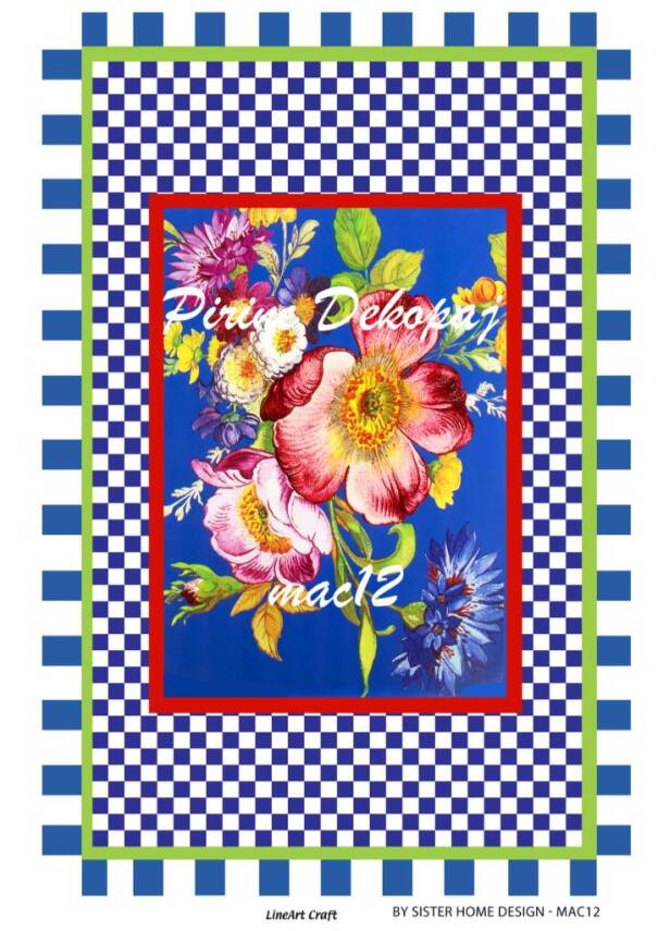 Karo Çiçek Desenli Pirinç Dekopaj Model : mac12 - 1