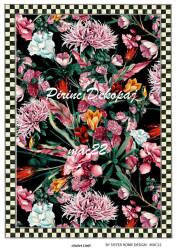 Karo Çiçek Desenli Pirinç Dekopaj Model : mac22 - Line Art