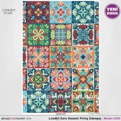 Karo Çini Desenli Pirinç Dekopaj Model : 3003 - Line Art