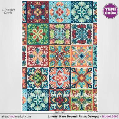 Karo Çini Desenli Pirinç Dekopaj Model : 3003 - 1