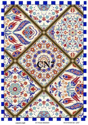 Karo Çini Desenli Pirinç Dekopaj Model: ÇN07 - 1