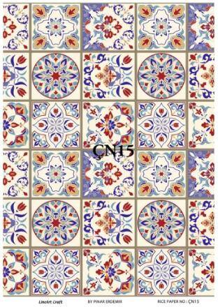 Karo Çini Desenli Pirinç Dekopaj Model: ÇN15 - 1