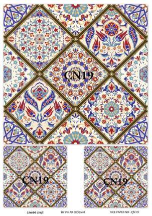 Karo Çini Desenli Pirinç Dekopaj Model: ÇN19 - 1
